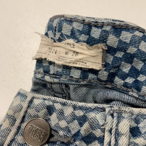 Free People Diamond Checkered Jeans - Picture 9 of 9